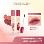 [New!] Wardah Colorfit Velvet Matte Lip Mousse Color Therapy™ - Limited Edition - Lip Cream Tahan Lama - Hasil Matte dan Blurry Effect - Tekstur Mousse-like Yang Halus - Makeup