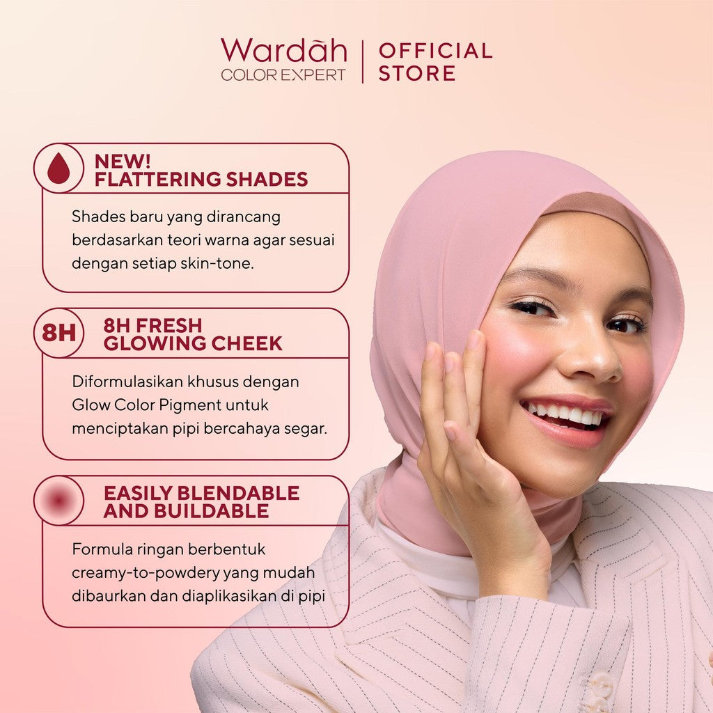 WARDAH Colorfit Cream Blush - Formula ringan dan teksturnya creamy - Makeup - Blush On - Liquid Blush - Blush On Cream Blush - Make Up - Blush On Cool Tone - Blush On Warm Tone - Blush On Wardah