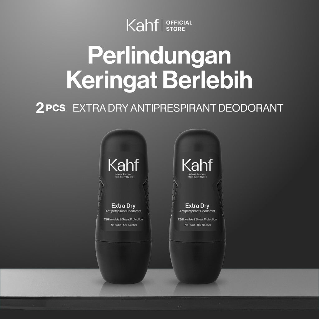 Twin Pack Kahf Deodorant Roll On Antiperspirant 45 ml - 2 pcs Deodoran Pria - Suitable for Daily Use