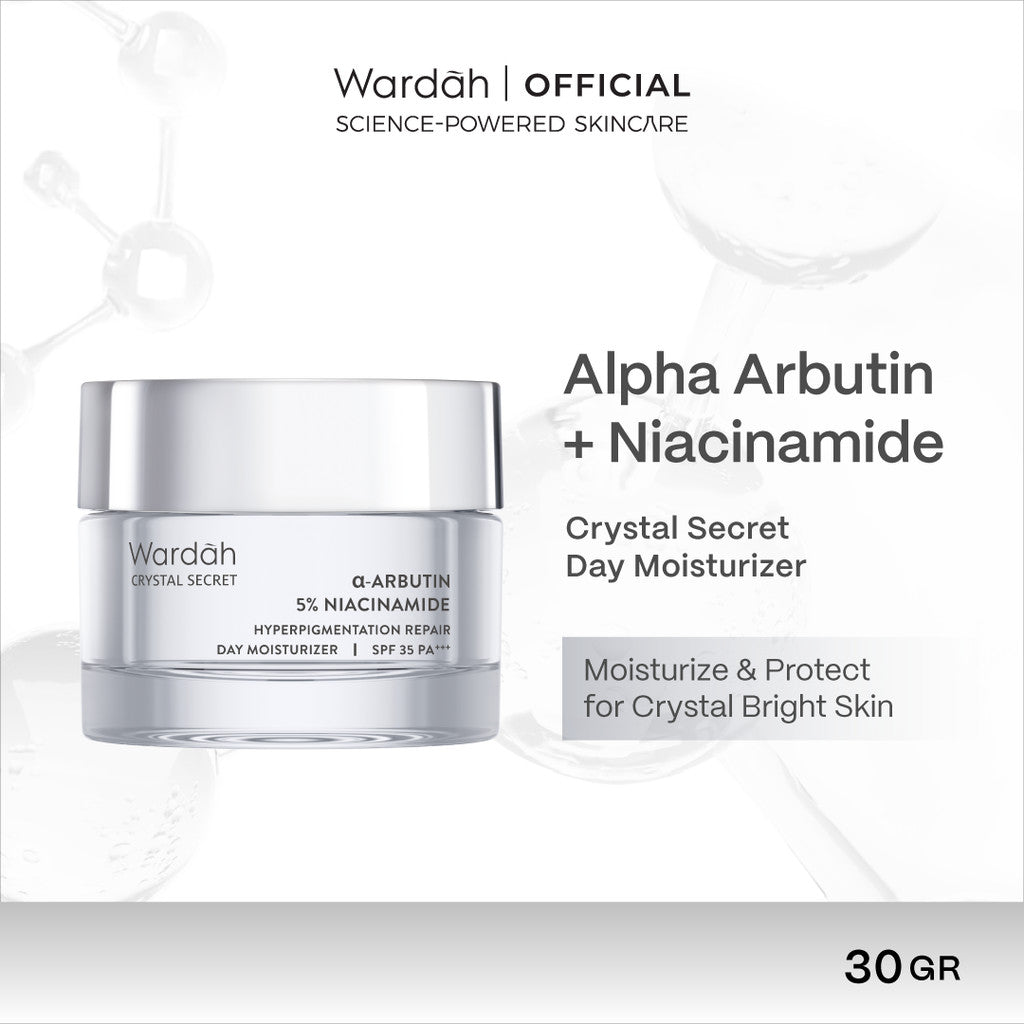 WARDAH Crystal Secret Series Lengkap - Milk Cleanser, Micellar Cleansing Gel, Foaming Cleanser, Exfoliating Toner, Pure Treatment Essence, Serum, Dark Spot Corrector, Day Moisturizer, Night Moisturizer, Refreshing Day Gel, Radiance Serum Mask - Skincare