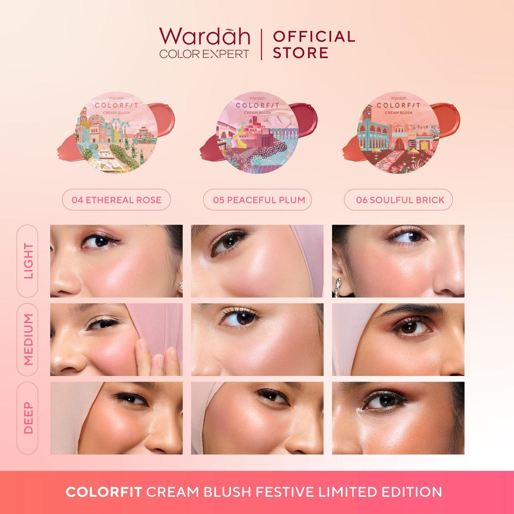 WARDAH Colorfit Cream Blush - Formula ringan dan teksturnya creamy - Makeup - Blush On - Liquid Blush - Blush On Cream Blush - Make Up - Blush On Cool Tone - Blush On Warm Tone - Blush On Wardah