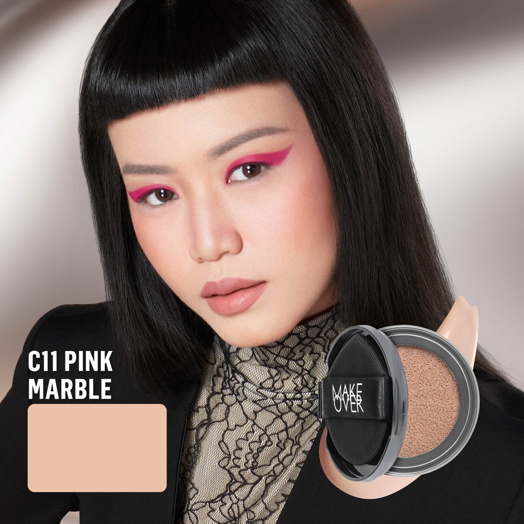 [SPECIAL 11.11] NEW! MAKE OVER REFILL Hydrastay Prismatic Glass Cushion - Glow Cushion Plumpy Tahan Cuaca Panas Lembab Anti Crack Smudgeproof Tidak Cakey Tidak Crease High Coverage Tahan Banting Radiant Foundation Compact Makeup Concealer