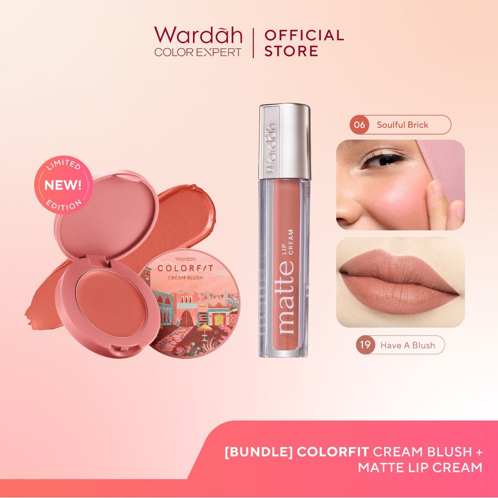 NEW WARDAH Colorfit Cream Blush + Matte Lip Cream - Makeup