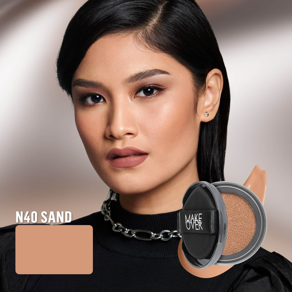 [SPECIAL 11.11] NEW! MAKE OVER REFILL Hydrastay Prismatic Glass Cushion - Glow Cushion Plumpy Tahan Cuaca Panas Lembab Anti Crack Smudgeproof Tidak Cakey Tidak Crease High Coverage Tahan Banting Radiant Foundation Compact Makeup Concealer