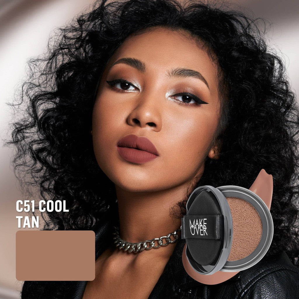 [SPECIAL 11.11] NEW! MAKE OVER REFILL Hydrastay Prismatic Glass Cushion - Glow Cushion Plumpy Tahan Cuaca Panas Lembab Anti Crack Smudgeproof Tidak Cakey Tidak Crease High Coverage Tahan Banting Radiant Foundation Compact Makeup Concealer