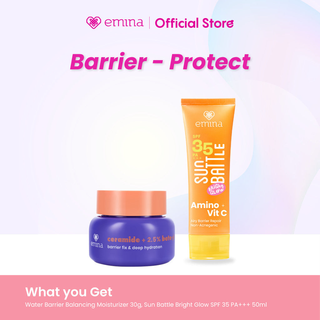 [SPECIAL 11.11] Emina Water Barrier Balancing Gel Moisturizer 30g | 48H Menjaga Kelembaban, Memperkuat Skin Barrier, Meningkatkan Elastisitas Kulit, untuk Kulit Kering Dehidrasi, Pelembab Seringan Air