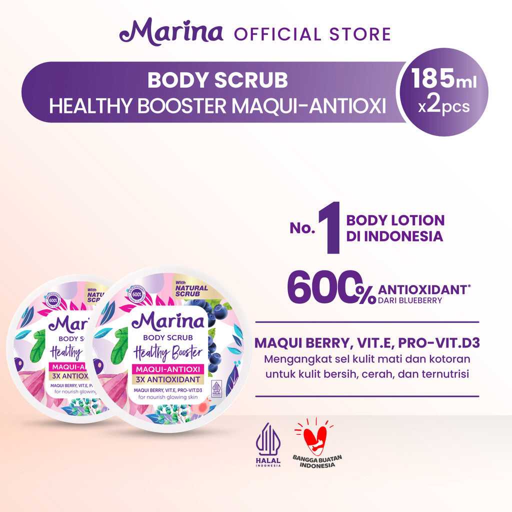 Marina Body Scrub Healthy Booster 185ml [2pcs] - Exp Date : 05.2028