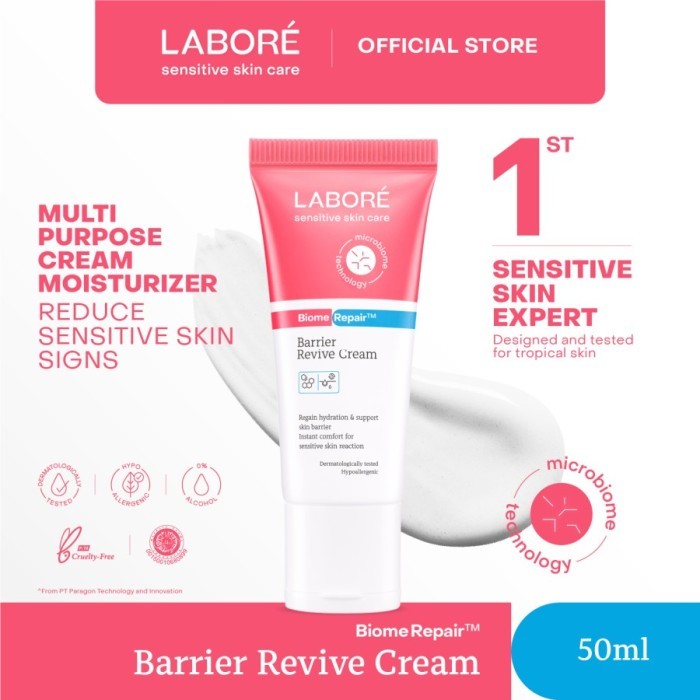 Labore Essential Step Package - Paket Mild Cleanser 100ml, Barrier Revive Cream 50ml, Physical Sunscreen 30ml untuk Perawatan Wajah Kulit Sensitif - Reguler