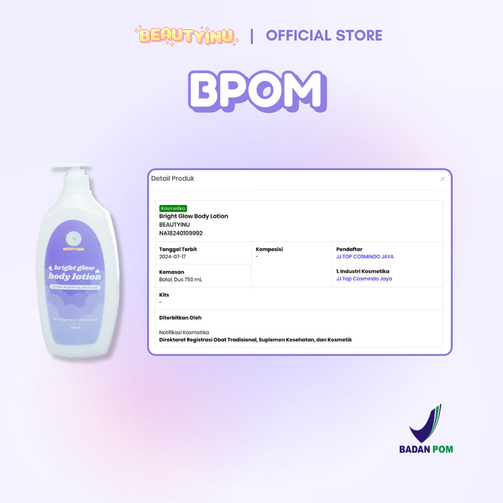 Beautyinu Bright Glow Body Lotion Jumbo with UV Filter 750ml