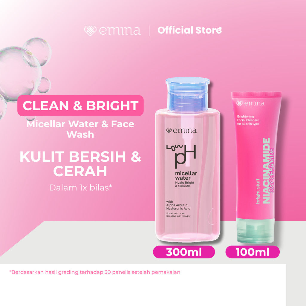 NEW! Emina Niacinamide Oxy Ceramide Brightening Face Wash 50ml 100ml - Sabun Muka Cerah, Glowing, Perbaiki Skin Barrier, Mengontrol Minyak Sebum, Lembab Tanpa Ketarik, Anti Kusam, Cocok untuk semua jenis kulit