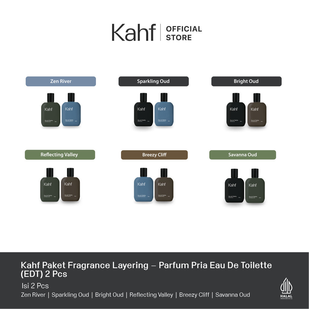 Kahf Paket Fragrance Layering isi 2 - Parfum Pria Eau de Toilette (EDT) 2 pcs