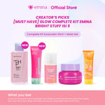 [Creator's PIck] [MUST HAVE] GLOW COMPLETE KIT EMINA BRIGHT STUFF ISI 5 (Micellar Water, Face Wash, Toner, Serum, Moisturizing Cream) Paket Lengkap Cerah Lembap Glowing