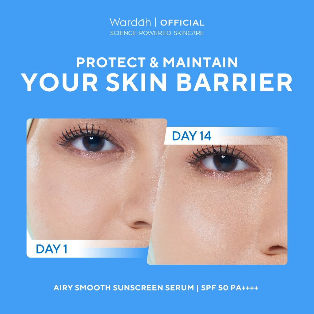 NEW PACKAGING! Wardah UV Shield Airy Smooth Sunscreen Serum SPF 50 PA++++ 25ml Single, Twinpack, Triple Pack Sunscreen Wajah - Meredakan Jerawat, Ringan, Mudah Meresap Calming and Repair Boosting - Sunscreen 50 SPF BPOM - Sunscreen Wajah Glowing