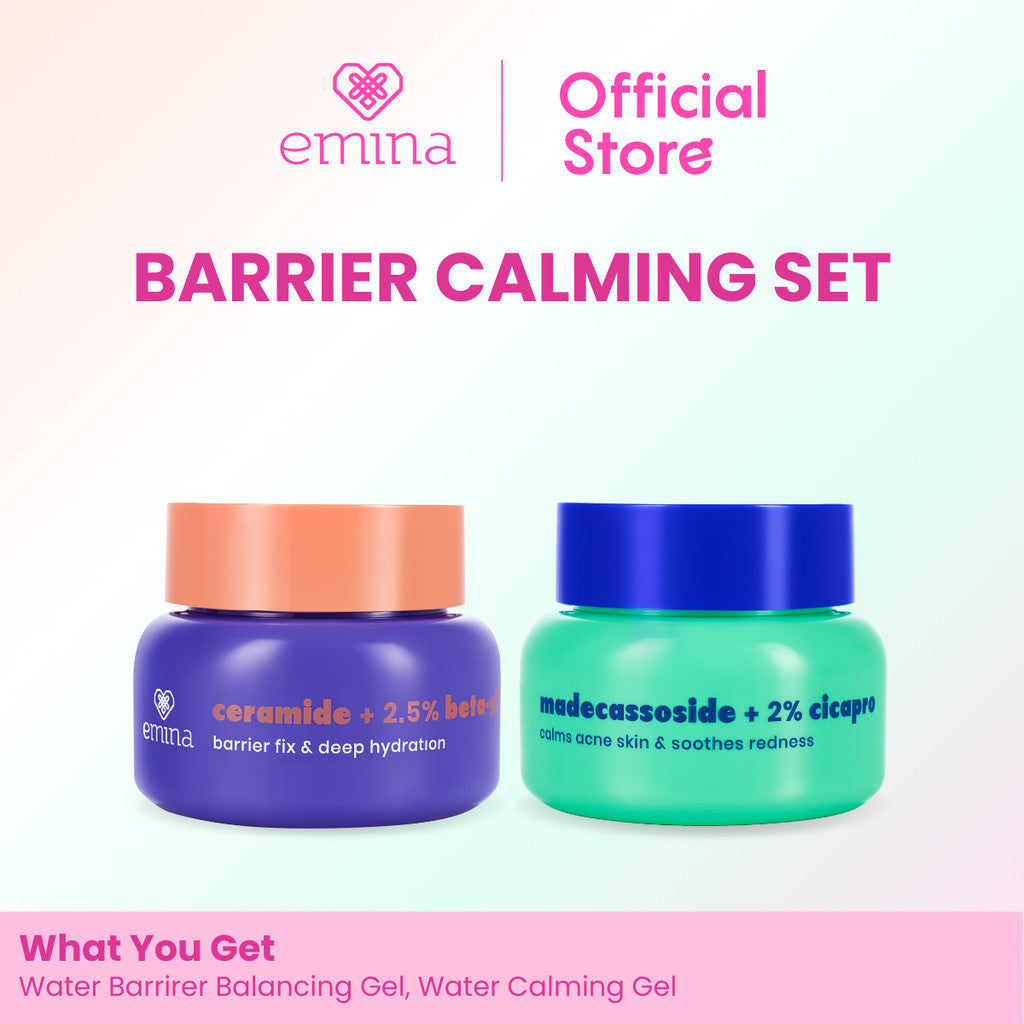 [SPECIAL 11.11] Emina Water Barrier Balancing Gel Moisturizer 30g | 48H Menjaga Kelembaban, Memperkuat Skin Barrier, Meningkatkan Elastisitas Kulit, untuk Kulit Kering Dehidrasi, Pelembab Seringan Air