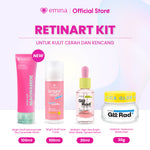 Emina 4pcs Bundle 4in1 Paket skincare Moisturizer Serum Face Wash - GLOWING KIT ACNE KIT Dark Spot Bright Barrier Set