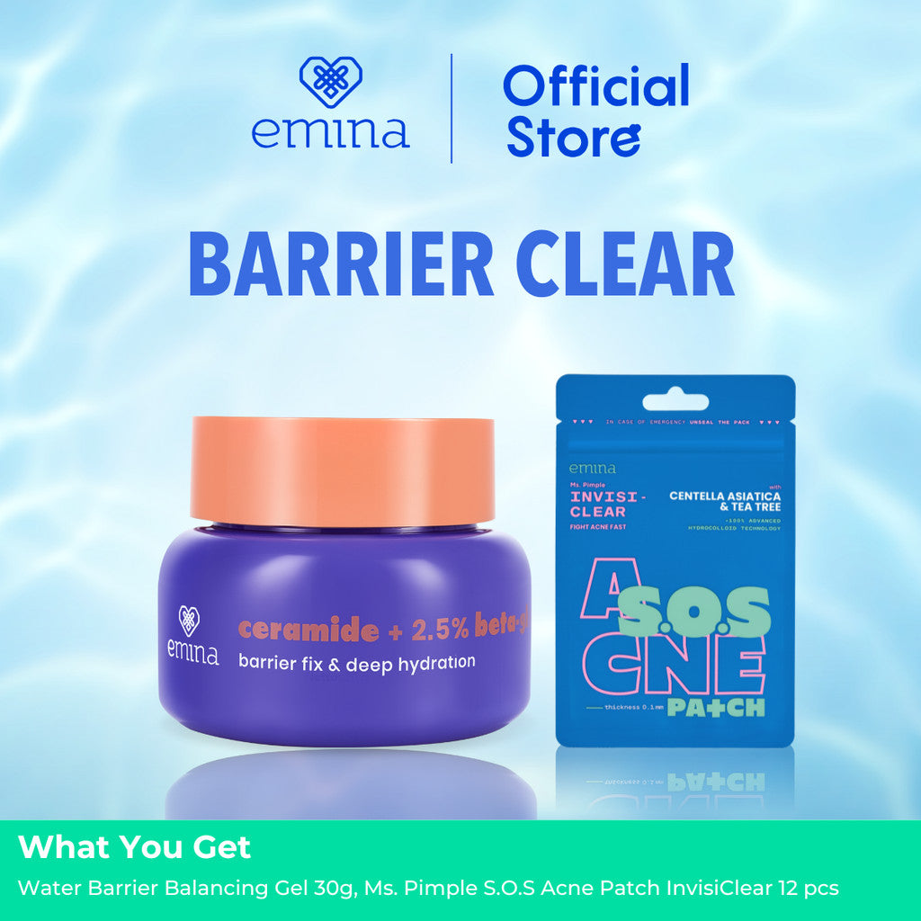 [SPECIAL 11.11] Emina Water Barrier Balancing Gel Moisturizer 30g | 48H Menjaga Kelembaban, Memperkuat Skin Barrier, Meningkatkan Elastisitas Kulit, untuk Kulit Kering Dehidrasi, Pelembab Seringan Air
