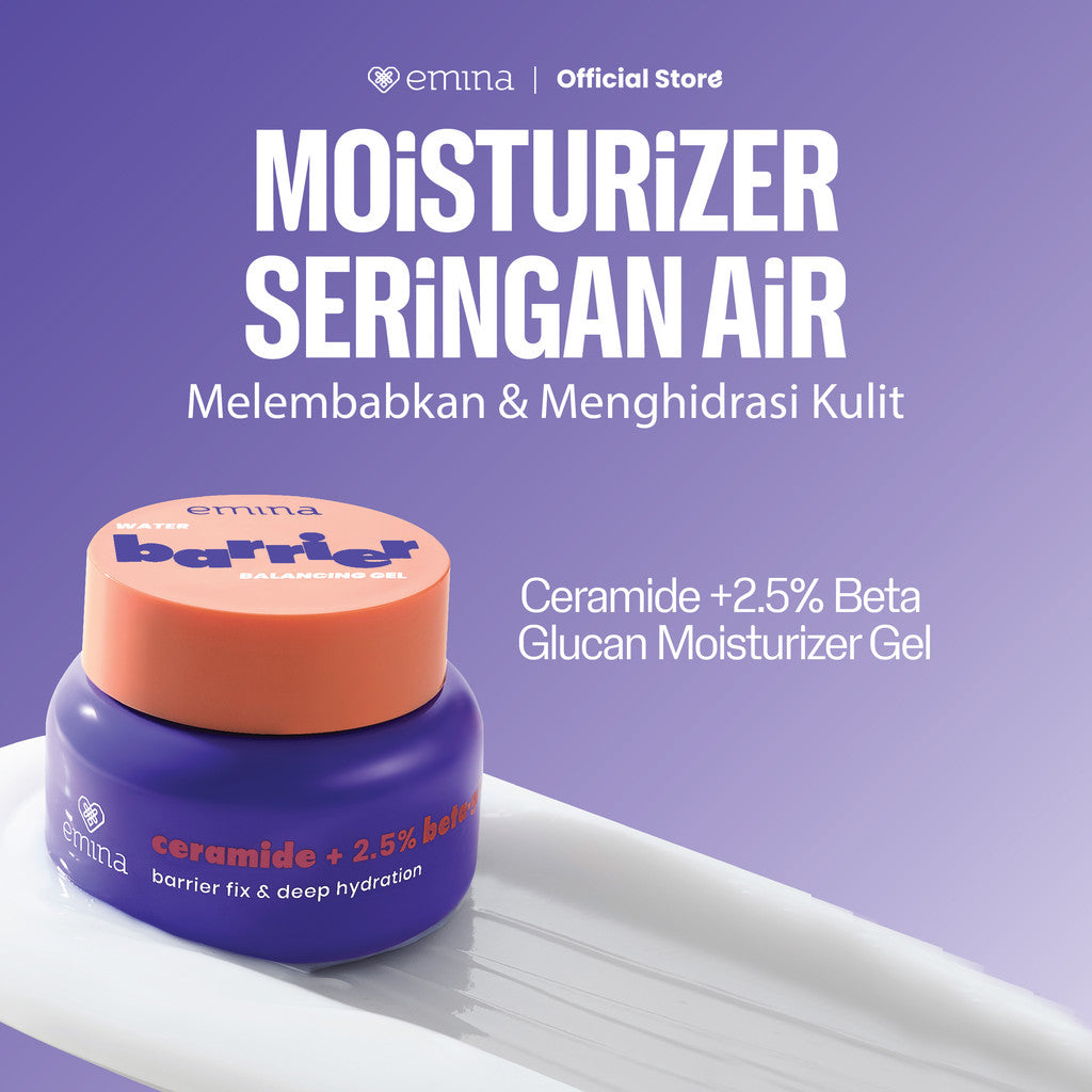 [SPECIAL 11.11] Emina Water Barrier Balancing Gel Moisturizer 30g | 48H Menjaga Kelembaban, Memperkuat Skin Barrier, Meningkatkan Elastisitas Kulit, untuk Kulit Kering Dehidrasi, Pelembab Seringan Air