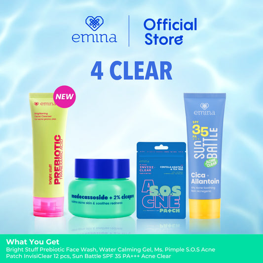 Emina Bundle untuk Kulit Acne Prone - Bundle Face Wash, Acne Patch, Sunscreen, dan Perawatan Kulit Berjerawat & Acne Prone, Atasi Jerawat dan Perlindungan Maksimal