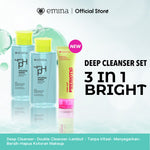 [Paket Deep Cleanser Free Gift ] Paket 8 in 1 2 in 1  Paket 3 in 1 Deep Cleanser Emina HyaluBright & Smooth Low PH Micellar Water 300ml- Face Wash Serum Toner Moisturizer Sunscreen -Lembut - Tanpa Iritasi- Menyegarkan- Bersih-Hapus Kotoran Makeup