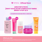 [Creator's PIck] [MUST HAVE] GLOW COMPLETE KIT EMINA BRIGHT STUFF ISI 5 (Micellar Water, Face Wash, Toner, Serum, Moisturizing Cream) Paket Lengkap Cerah Lembap Glowing
