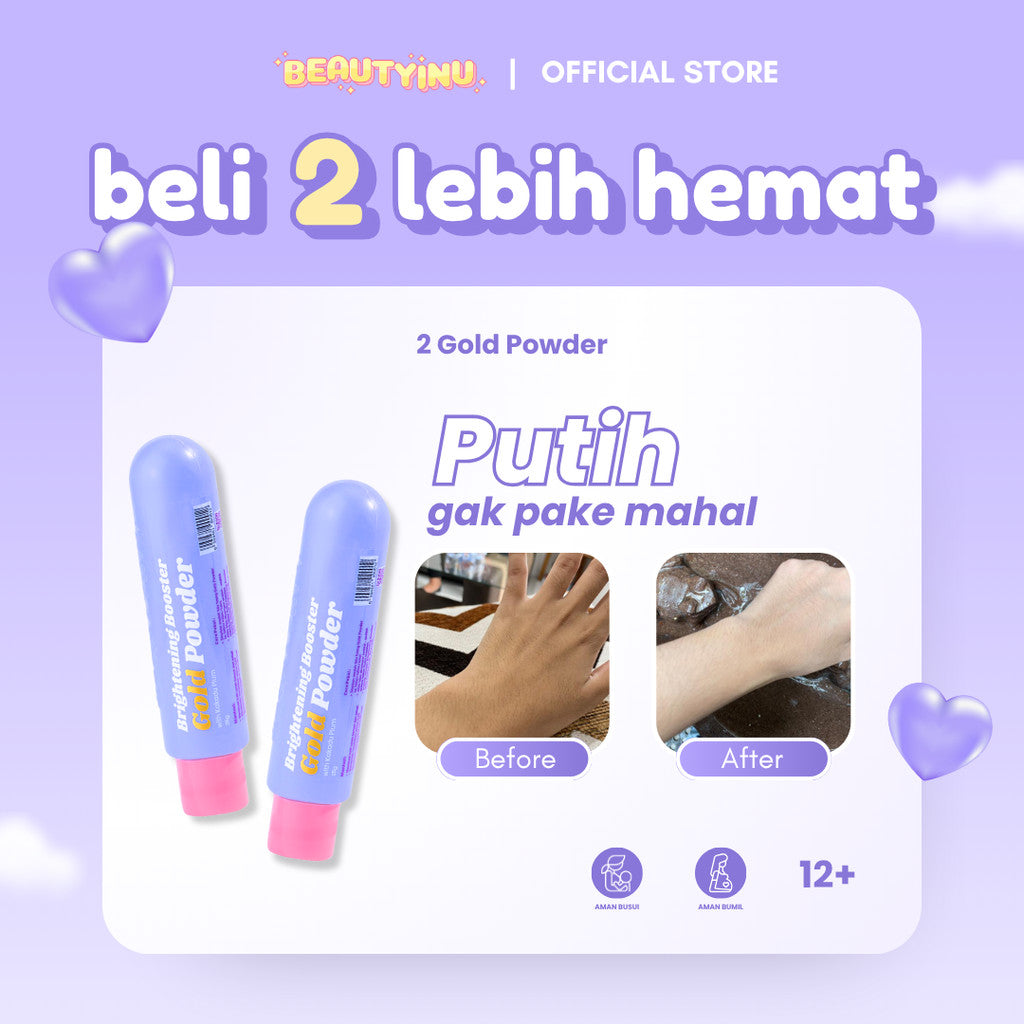 [ISI 2] Beautyinu Brightening Booster Gold Powder Serbuk Pemutih Badan & Wajah