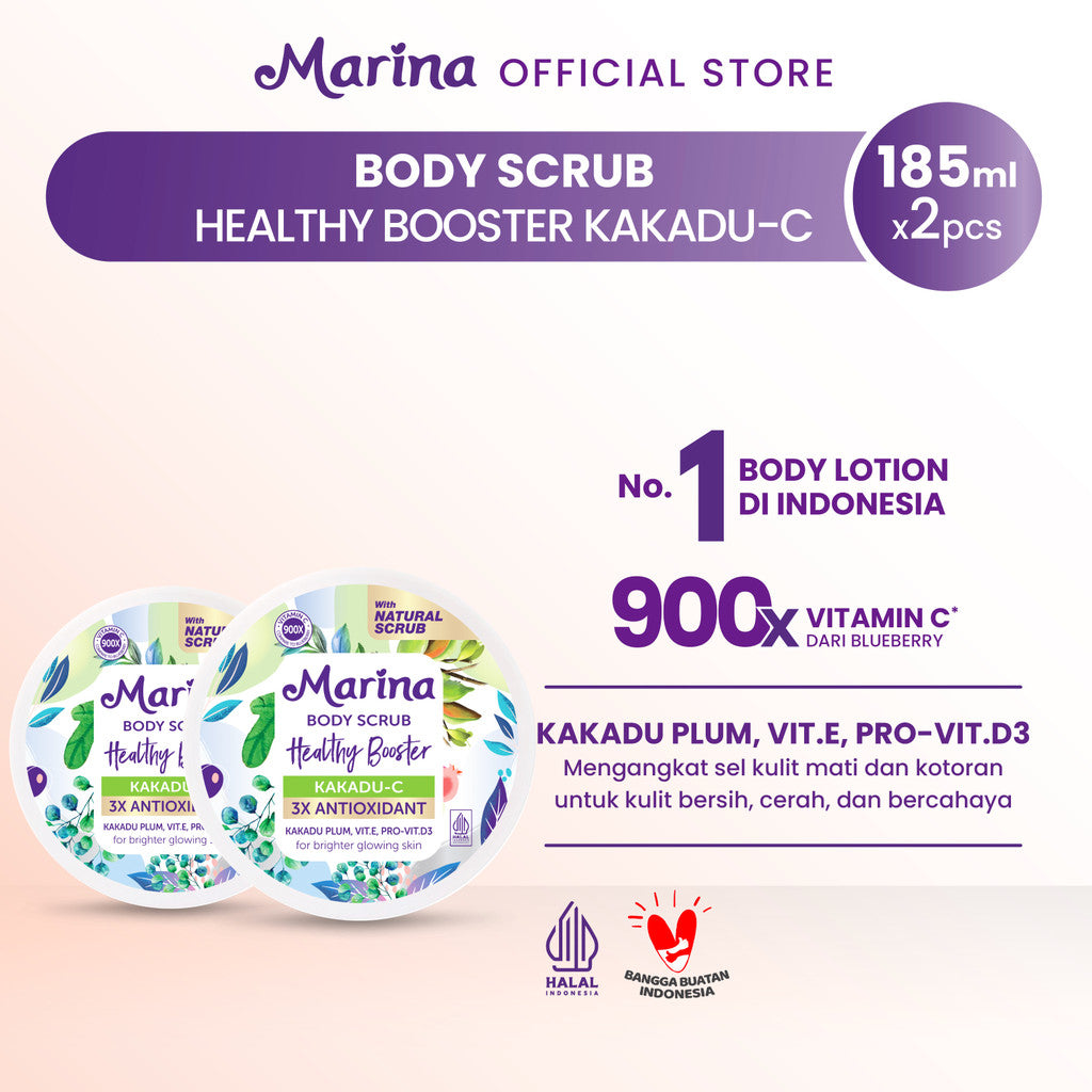 Marina Body Scrub Healthy Booster 185ml [2pcs] - Exp Date : 05.2028