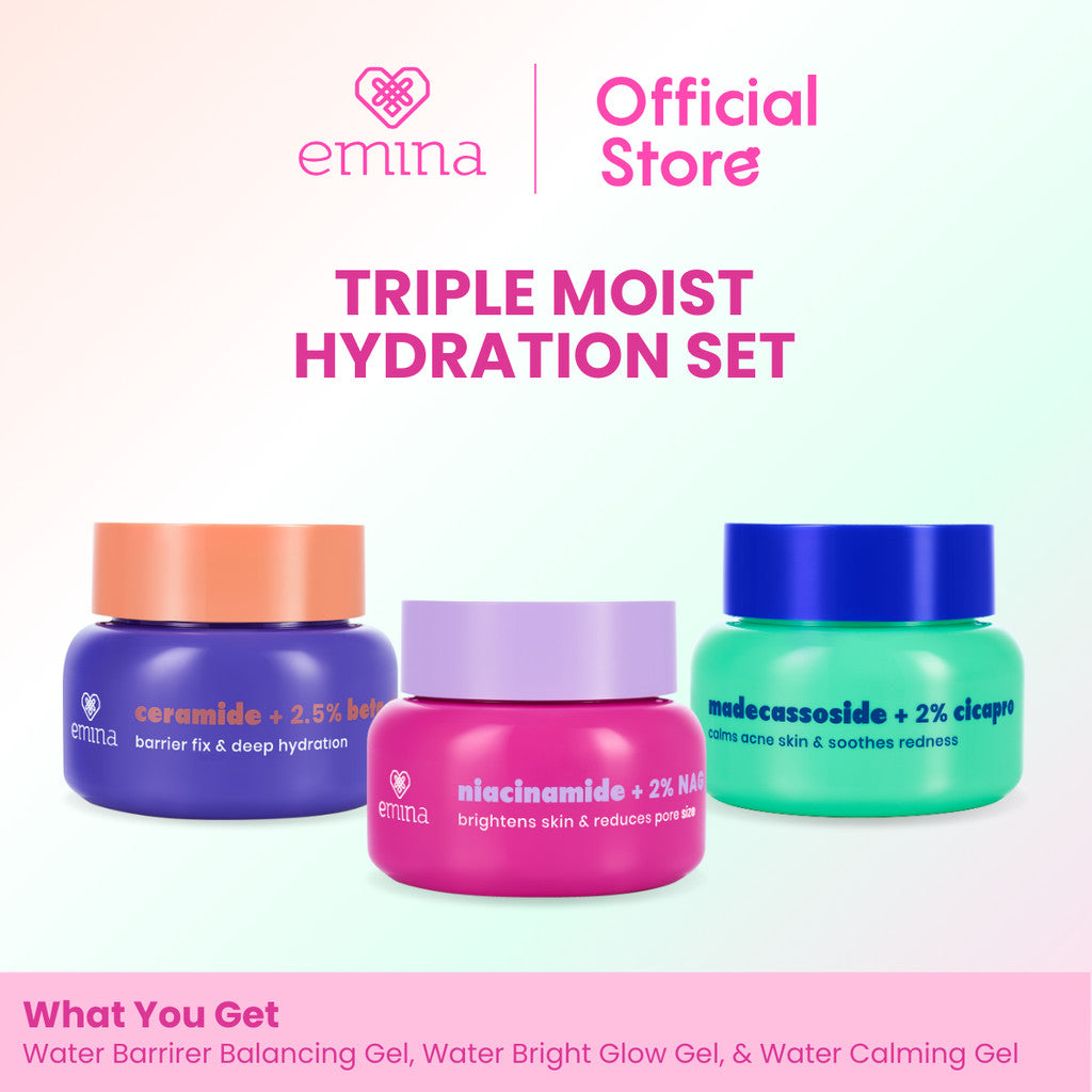 [SPECIAL 11.11] Emina Water Barrier Balancing Gel Moisturizer 30g | 48H Menjaga Kelembaban, Memperkuat Skin Barrier, Meningkatkan Elastisitas Kulit, untuk Kulit Kering Dehidrasi, Pelembab Seringan Air
