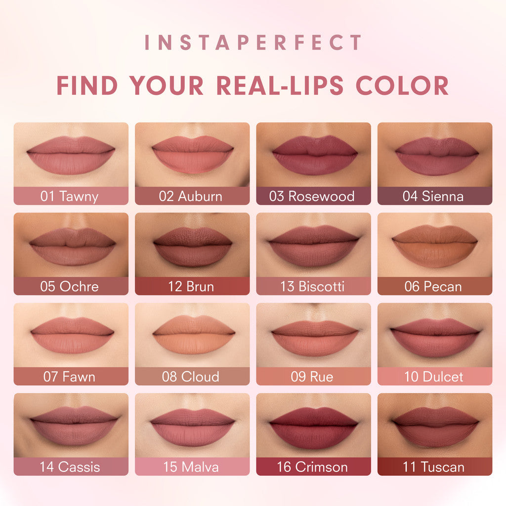 Instaperfect Suede Lip Matte (MLBB Nude Lip Cream, Cover Blurry, Transfer Resistant)