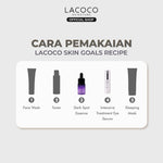 Lacoco Skin Goals Recipe (Dark Spot Essence + Intensive Treatment Eye Serum) - Set untuk Eksfoliasi wajah dan Mengurangi Kantung Mata