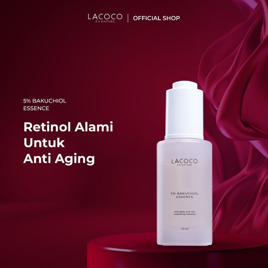 [SERBA 100K] Lacoco 5% Bakuchiol Essence 30ml Retinol Alami Anti Aging/Menyamarkan tampilan garis halus dan kerutan