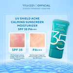 NEW PACKAGING! Wardah UV Shield Acne Calming Sunscreen Moisturizer SPF 35 PA+++ Single, Twinpack, Triple Pack Sunscreen Wajah - Meredakan Jerawat, Ringan, Mudah Meresap Calming and Repair Boosting  - Sunscreen Wajah Glowing BPOM - Skincare