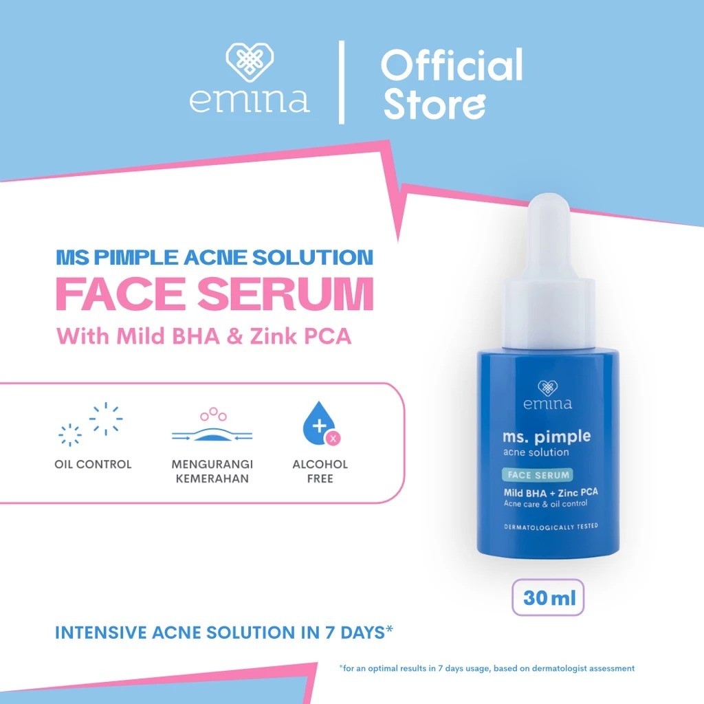 [ACNE CARE SET] Emina Bundle All in 6in1  Face Wash Acne Care + Toner + Serum + Calming Soothing Moisturizer Gel + Sunscreen Acne Fighter + Low pH Micellar Water Oil & Acne