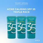 NEW FORMULA & PACKAGING! TRIPLE PACK Wardah UV Shield Acne Calming Sunscreen SPF 35 PA+++, Bright-C Hydrating Sunscreen SPF 35 PA+++, Airy Smooth Sunscreen SPF 50 PA++++ 25ml - 0% Alkohol, Ringan, Transparant - Skincare