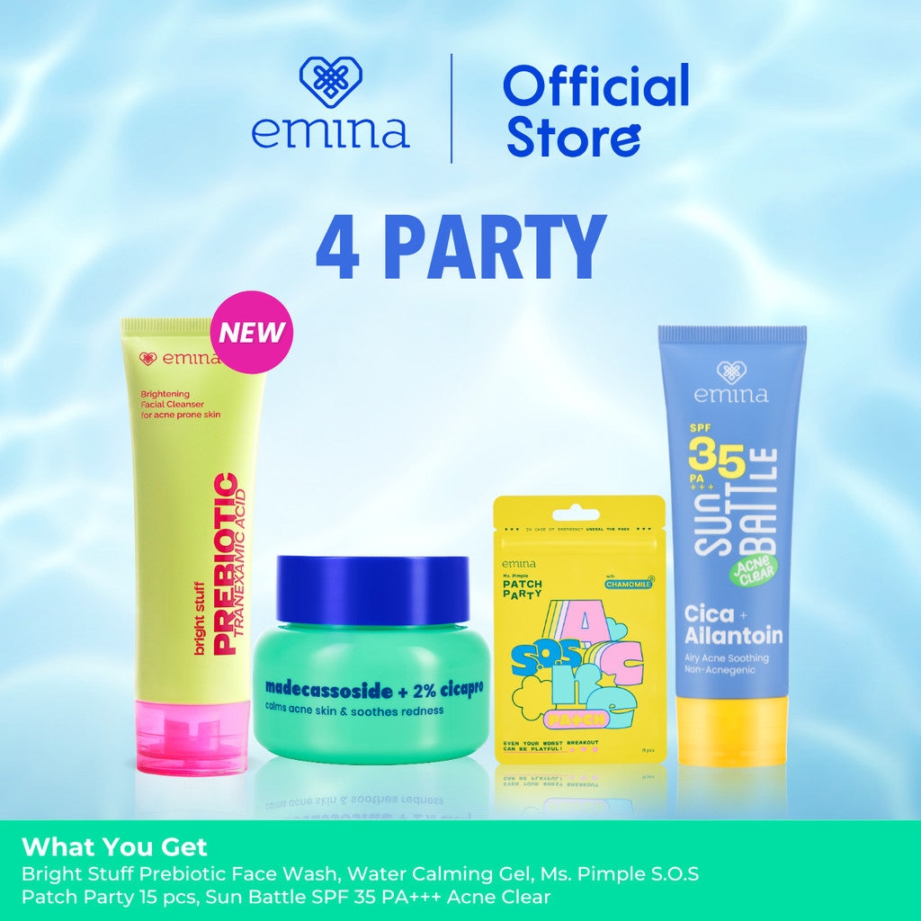 Emina Bundle untuk Kulit Acne Prone - Bundle Face Wash, Acne Patch, Sunscreen, dan Perawatan Kulit Berjerawat & Acne Prone, Atasi Jerawat dan Perlindungan Maksimal