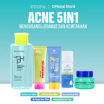 [ACNE CARE SET] Emina Bundle All in 6in1  Face Wash Acne Care + Toner + Serum + Calming Soothing Moisturizer Gel + Sunscreen Acne Fighter + Low pH Micellar Water Oil & Acne