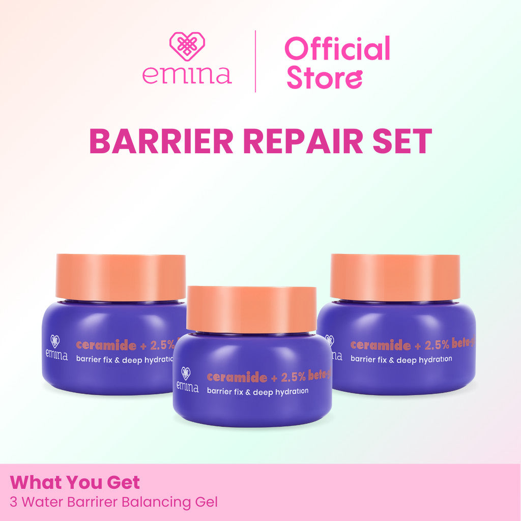[SPECIAL 11.11] Emina Water Barrier Balancing Gel Moisturizer 30g | 48H Menjaga Kelembaban, Memperkuat Skin Barrier, Meningkatkan Elastisitas Kulit, untuk Kulit Kering Dehidrasi, Pelembab Seringan Air