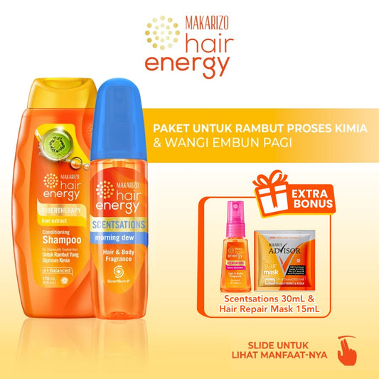 (SPECIAL FREE GIFT) - Bundle Conditioning Shampoo Kiwi 170 mL & Scentsations Morning Dew 100 mL