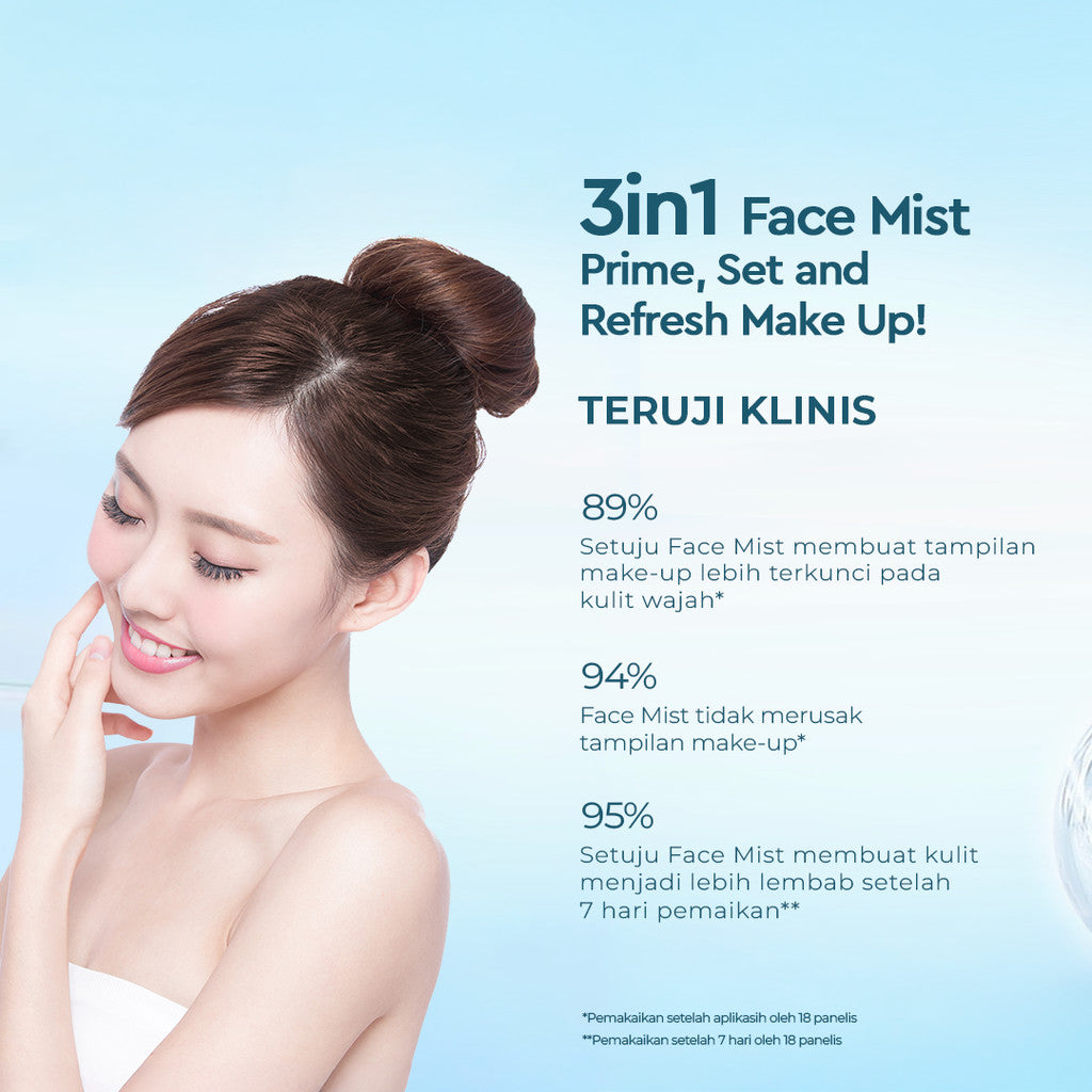 WARDAH Lightening Face Mist 60 ml - Face Mist 3-in-1 dengan 4X Niacinamide Advanced - Mencerahkan Kulit Sebagai Primer Sekaligus Setting Spray Untuk Kunci Tampilan Make Up - Spray Untuk Primer, Setting Spray dan Refresh - Skincare