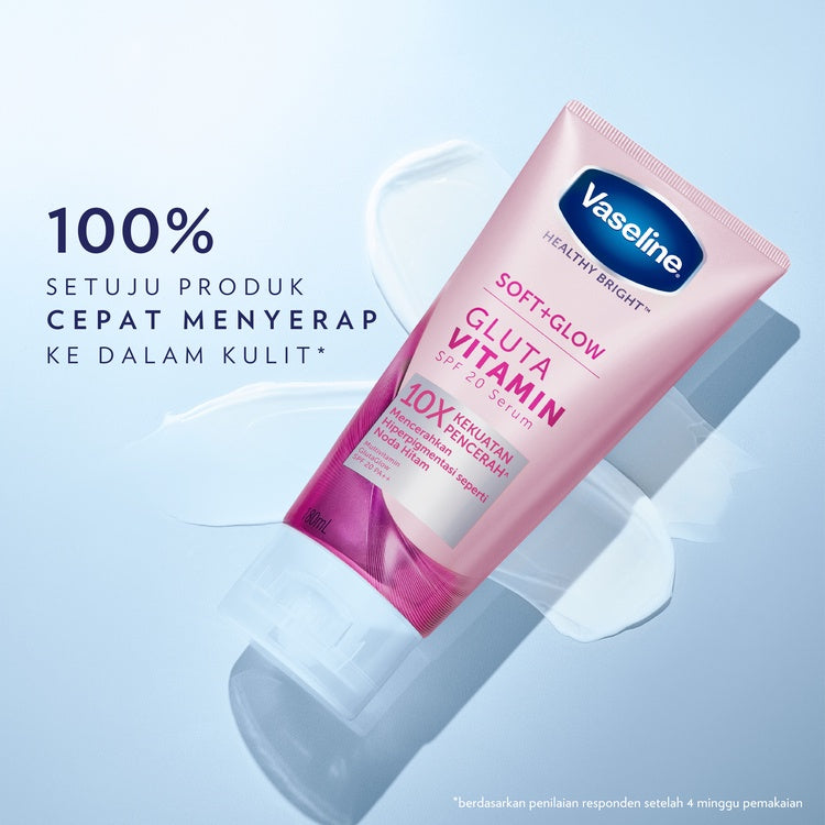 VASELINE SOFT GLOW GLUTA VITAMIN SPF 20 BODY SERUM NIACINAMIDE 180ML x2