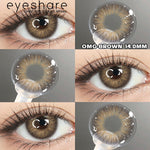 Eyeshare Softlens Minus(0.00~-10.00) 14.0mm Gray Brown Minus OMG Softlen Gray