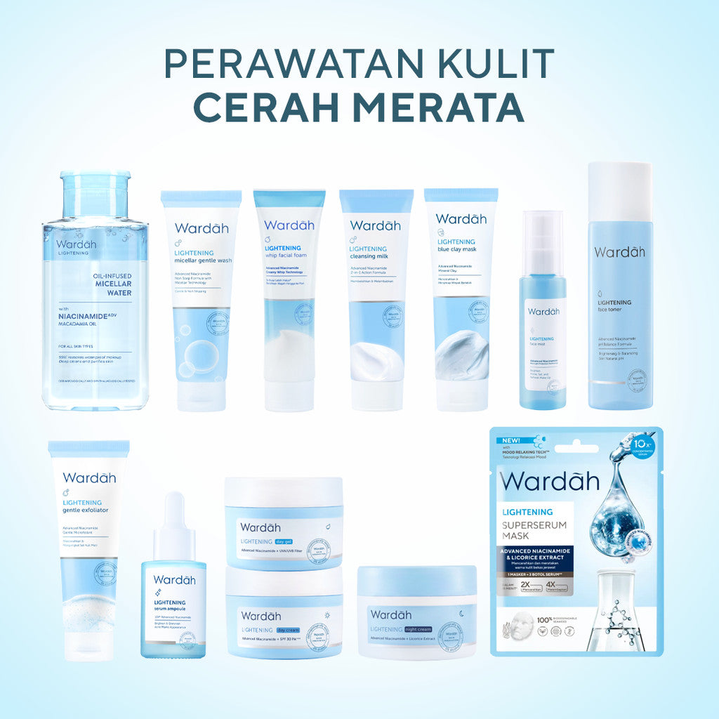 WARDAH Lightening SuperSerum Mask 20 ml - Masker Wajah dengan 4X Niacinamide ADV - Mencerahkan dan Memberikan Relaksasi Pada Kulit Wajah Dengan 10X Concentrated Brightening Serum - Skincare