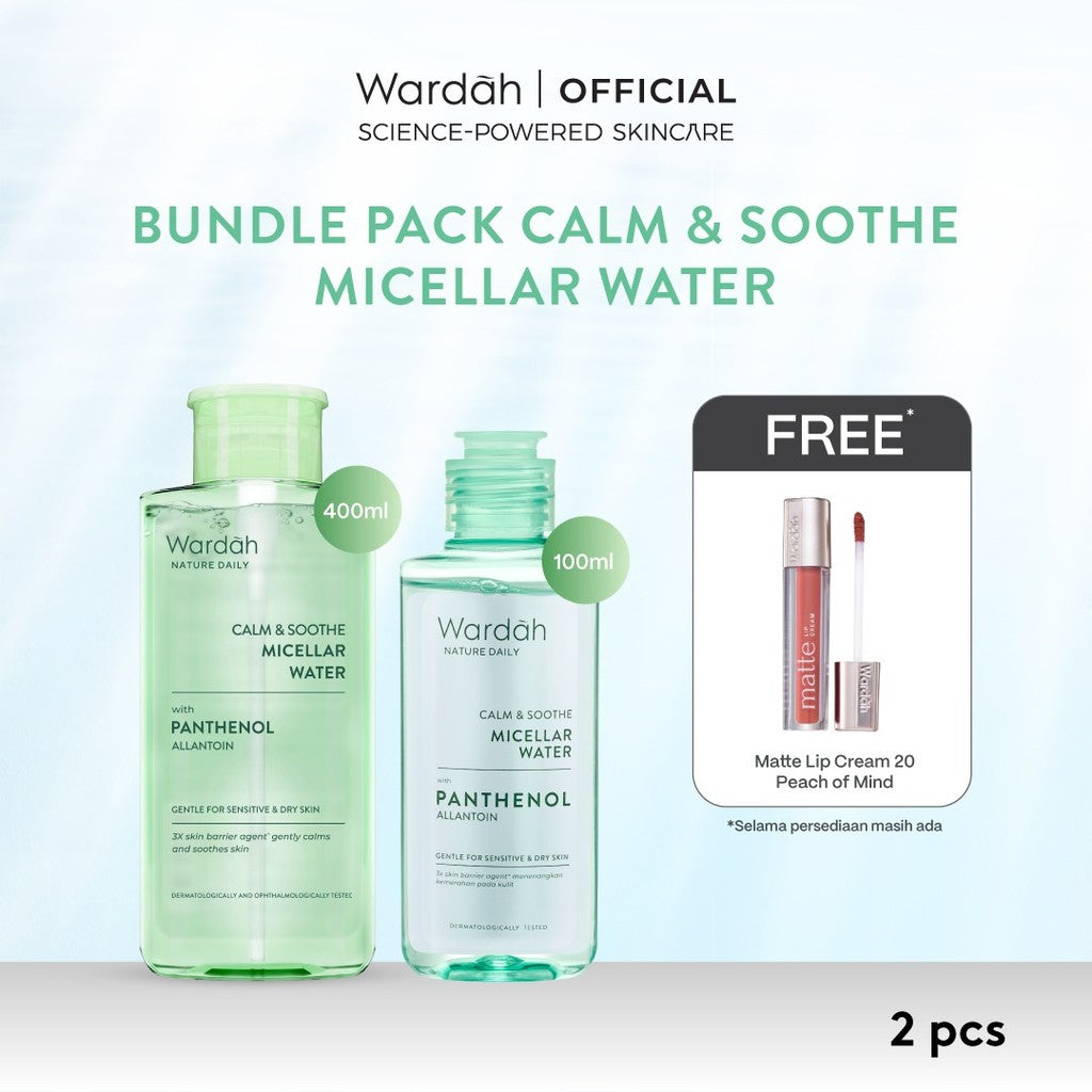 [TWINPACK] WARDAH Micellar Water 100 ml + Micellar Water 400 ml - Pembersih Wajah Tanpa Bilas - Skincare