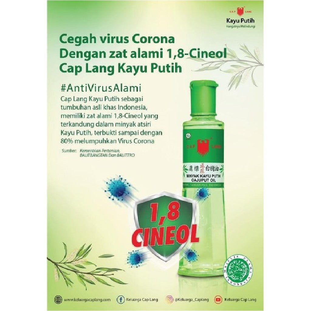 CAP LANG Minyak Kayu Putih Alami Caplang - Cajuput Oil Ukuran Sedang 15 / 30 / 60 ml Murah