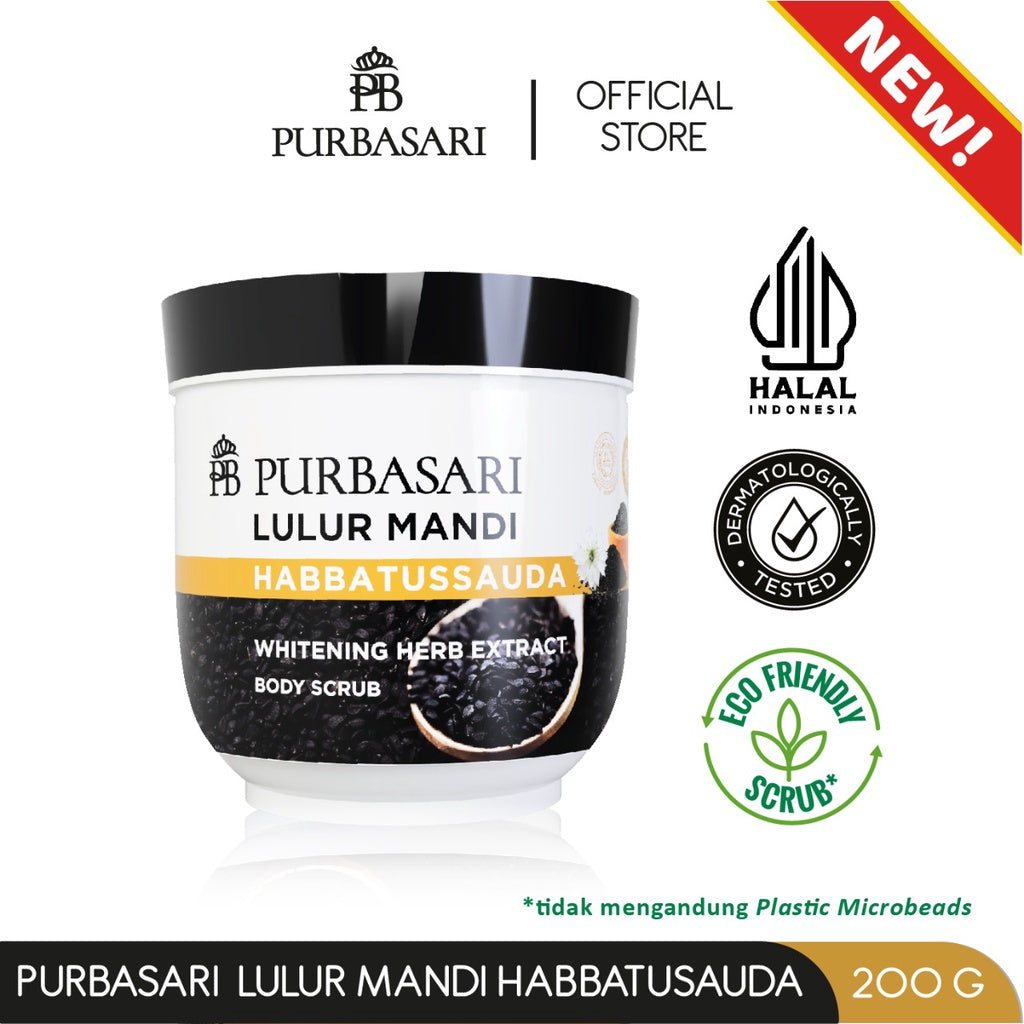 [Bundle Hemat] Purbasari Lulur Mandi Habbatussauda 200g / Lulur Pemutih Whitening Pencerah / Lulur pelembab kulit / Lulur Badan perontok daki / Menyamarkan flek hitam / Melembabkan / Mencerahkan