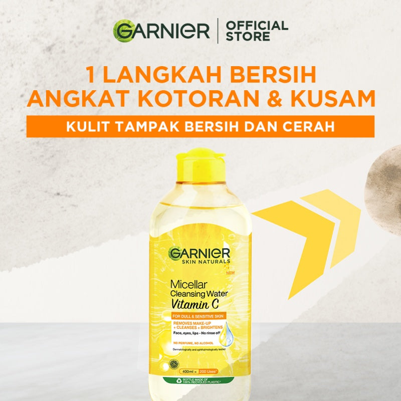 Garnier Vitamin C Day & Night Starter Kit - Foam Cleanser 100ml + Micellar Vitamin C 125ml + Bright Complete Serum 15ml + Overnight Serum 15ml