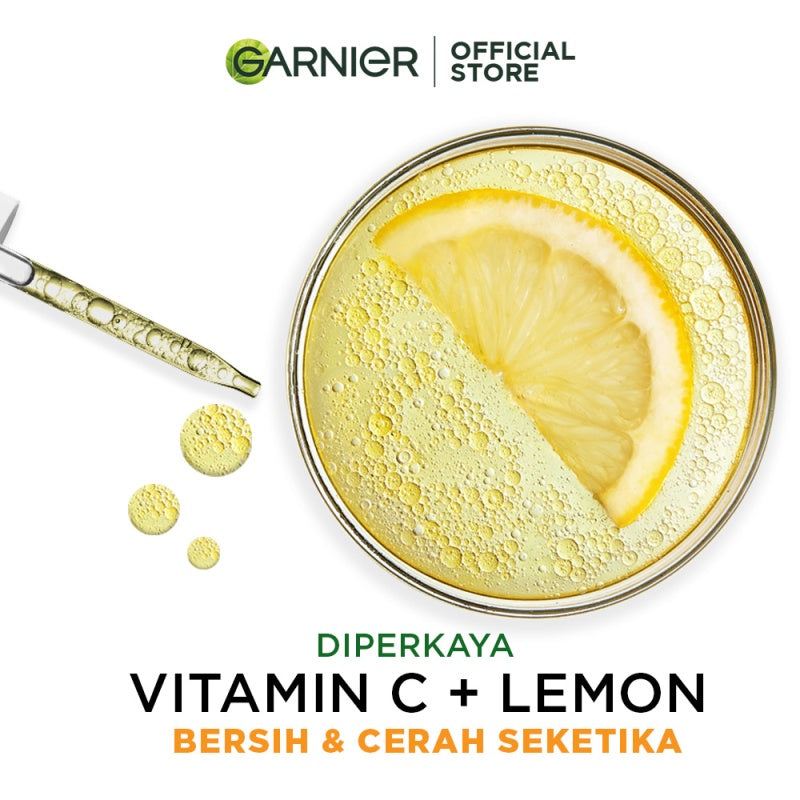 Garnier Vitamin C Day & Night Starter Kit - Foam Cleanser 100ml + Micellar Vitamin C 125ml + Bright Complete Serum 15ml + Overnight Serum 15ml