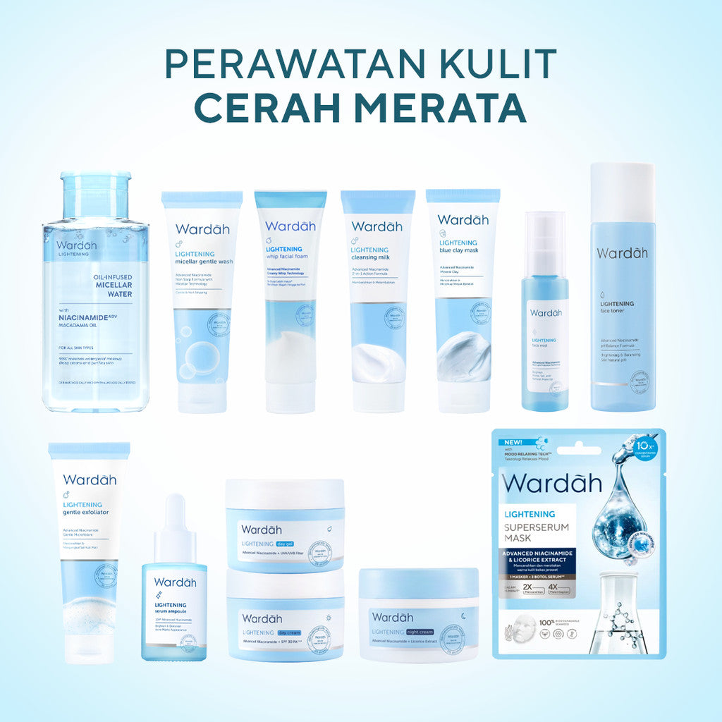 WARDAH Lightening Niacinamide Cleansing Milk 100 ml - Milk Cleanser dengan Advanced Niacinamide - Pembersih Wajah yang Mencerahkan - Untuk Semua Jenis Kulit