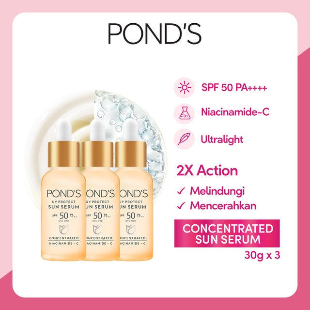 POND'S UV PROTECT SUN SERUM BOTTLE SPF50+ PA++++ UVA UVB LIGHTWEIGHT SUNSCREEN WITH NIACINAMID-C 30G Multi Pack