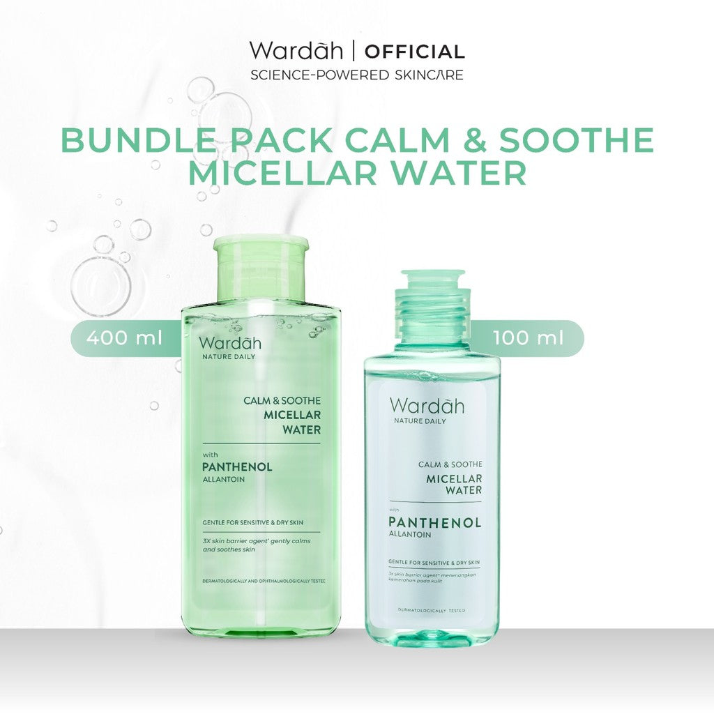 [TWINPACK] WARDAH Micellar Water 100 ml + Micellar Water 400 ml - Pembersih Wajah Tanpa Bilas - Skincare