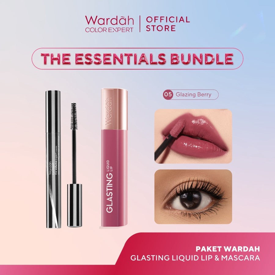 [AYU LESTARI'S PICKS: BUNDLE MAKASSAR] WARDAH SPECIAL COLOURVERSE — Glasting x EyeXpert The Volume Expert Mascara FREE Oil Infused Lightening 55 ml - Makeup